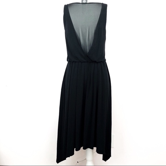 Vince Camuto Sheer Black High Low Sheath Dress 6 - Picture 4 of 5